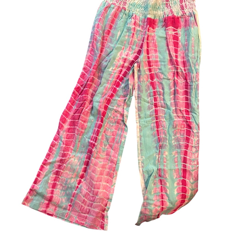 Vibrant Tie-Dye Casual Palazzo Pants